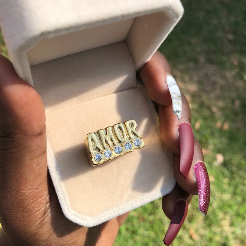 

New Custom Name Ring Gold Personality Hip Hop Ring Women Fashion Punk Letter Ring Gift