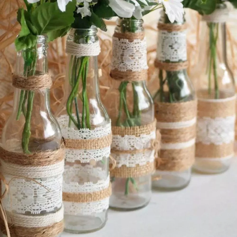 Jute Burlap Lace Ribbon Roll Wedding Decoration Fabric for Crafts Wedding Bow ribbon decoration,ribbon supplies,jute ribbon,lace trim ribbon