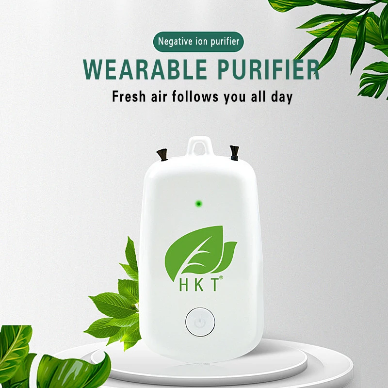 

Fashion Personal Wearable Air Purifier Necklace Mini Portable Air Freshener Ionizer Negative Ion Generator New Year's gift clear