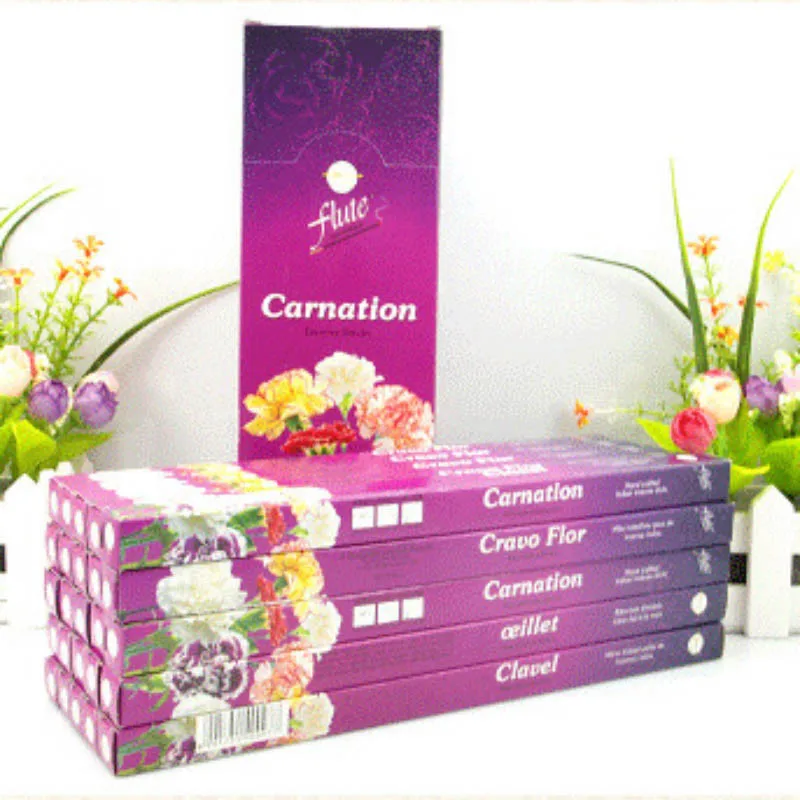 Carnation Флейта 200 палочки/коробка мульти-стиль индийский Ладан палочки аромат палочки ручной работы Домашний Аромат Frank благовония шалфея палочки - Аромат: Carnation