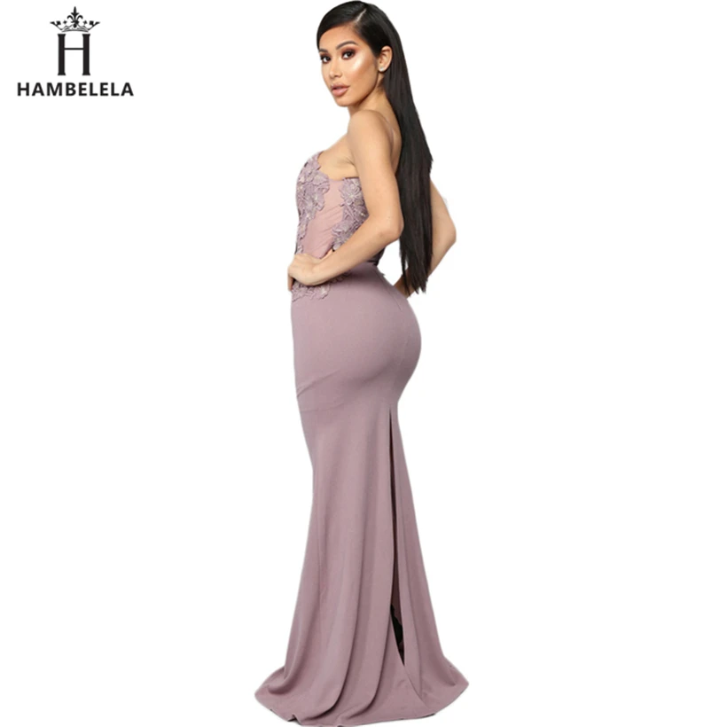 HAMBELELA Long Summer Floral Lace Dress Women Backless Bodycon Sexy Simple Elegant Prom Evening Party Wedding Maxi Dress Gown (8)