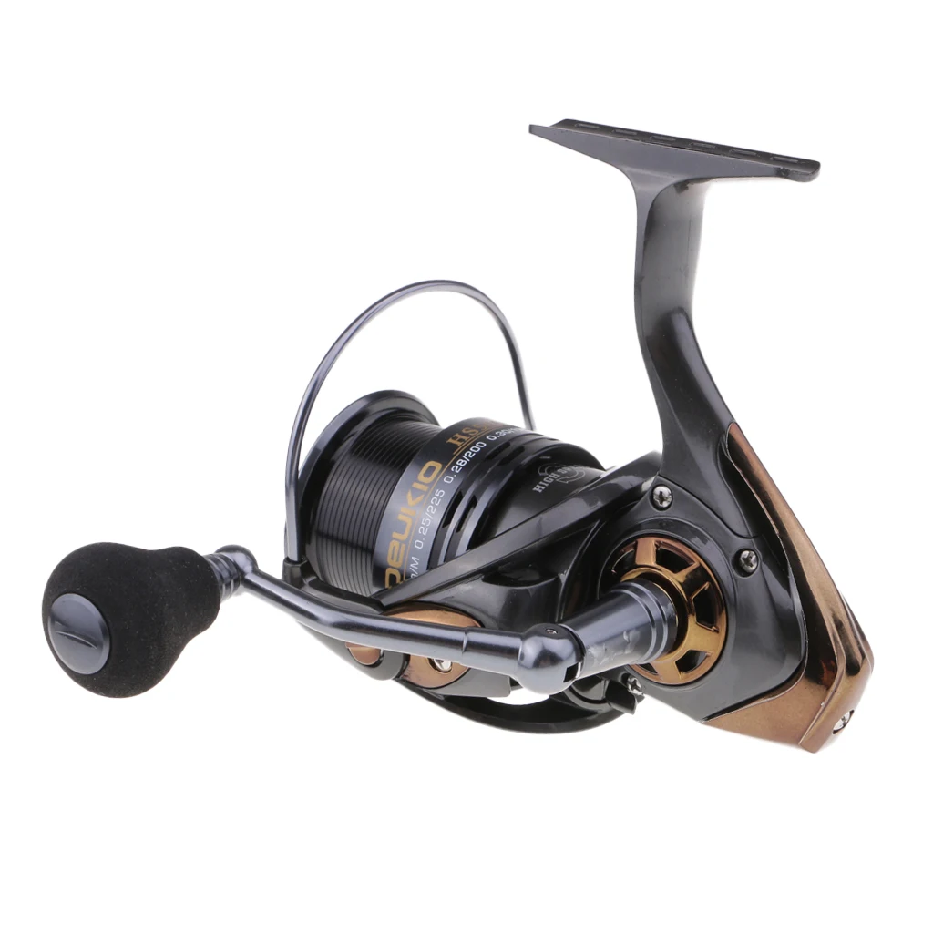 Spinning Reel Saltwater 5+1BB 6.7:1 Metal Spool Lure Fishing Reels with Shallow Spool