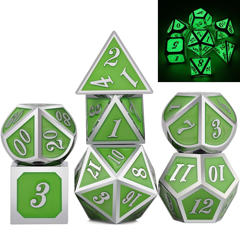 Металлические игральные кости DnD для ролевой игры MTG курсивный шрифт включает