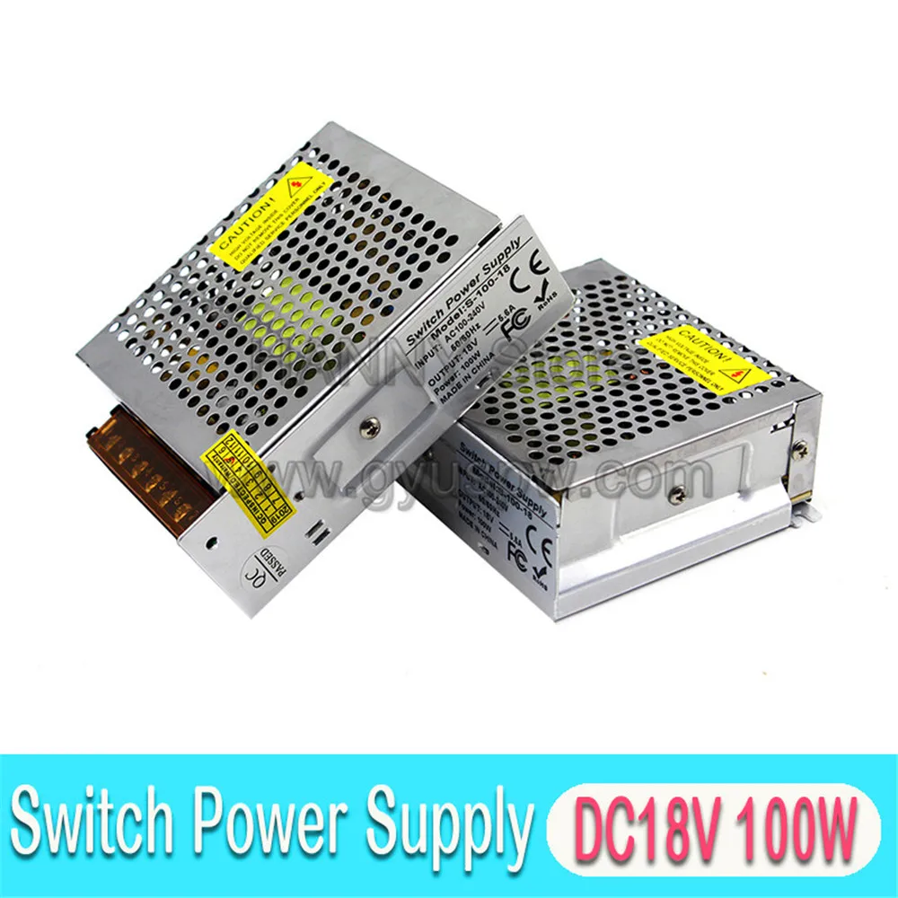 Детали для 18 вольтового Питание AC DC18V 100W импульсный источник Мощность s источник 220V 110V AC-DC импульсивный источник питания для доступа мониторинг, видеонаблюдение мотор
