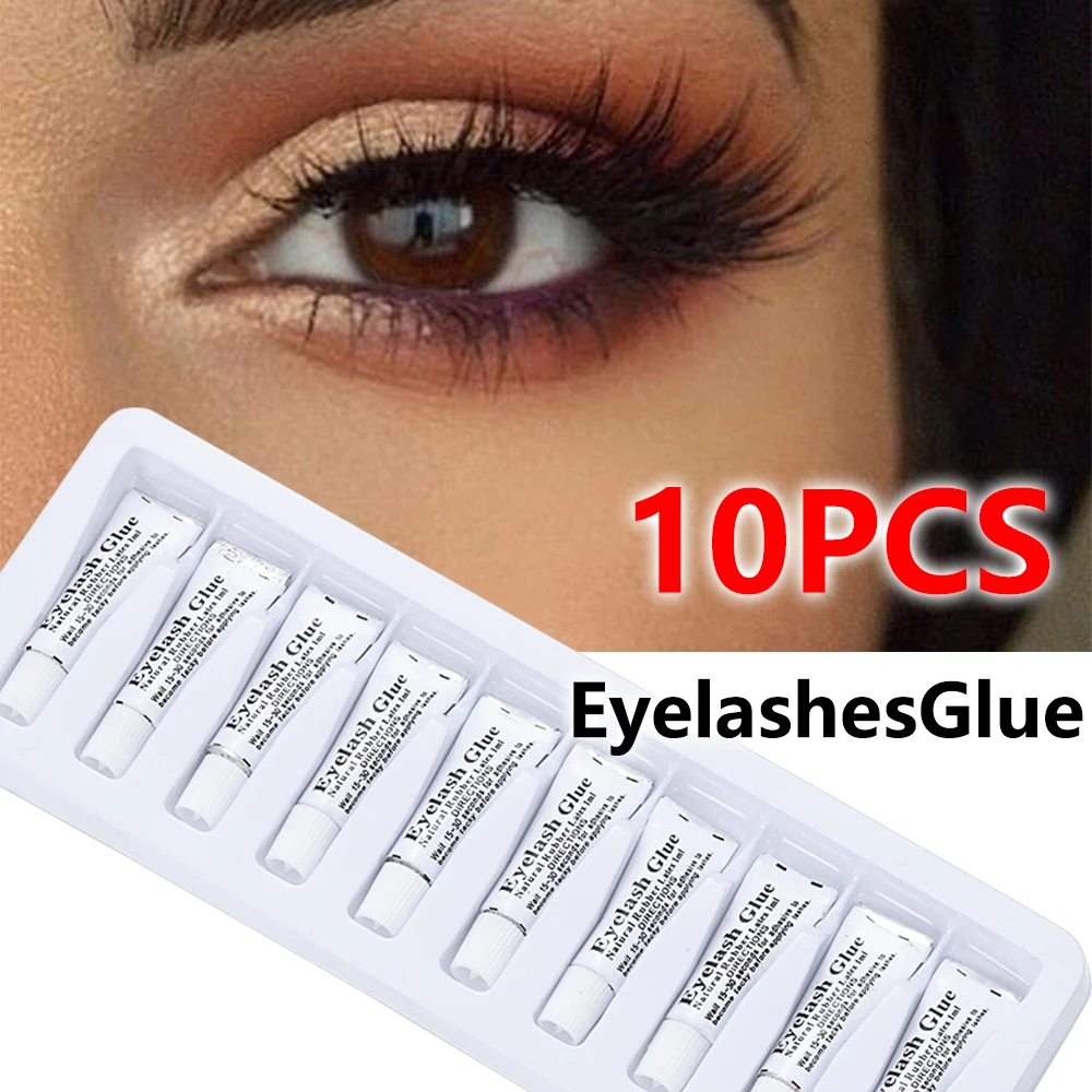 10pcs/set Lashes Glue Waterproof Clear False Eyelash Glue Double Eyelid