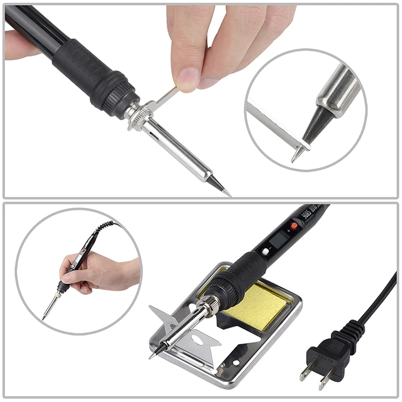 JCD LCD Electric Soldering iron kits 80W 220V adjustable temperature welding machine solder iron tool kit soldering tips 908S