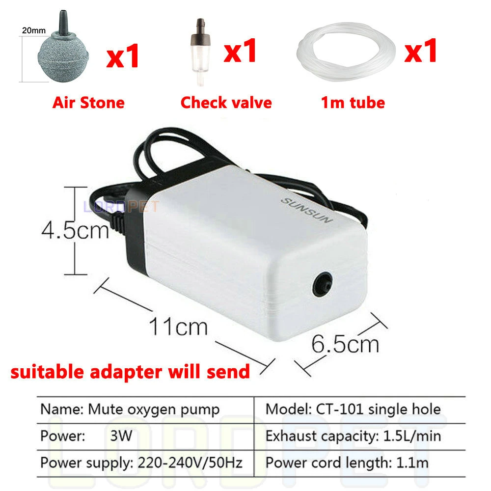 Sunsun Air Pump Aerator Adjustable Oxygen Pump Ultra Silent Air Compressor Single Double Four Outlet 220v For Fish Tank - Цвет: ct10101