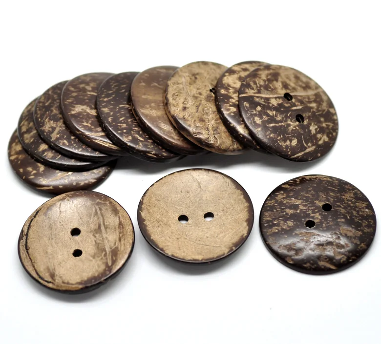13-50mm 2 Holes Brown Coconut Shell Sewing Buttons Round Button For Clothing Scrapbooking Garment DIY Crafts Sewing Accessories 3