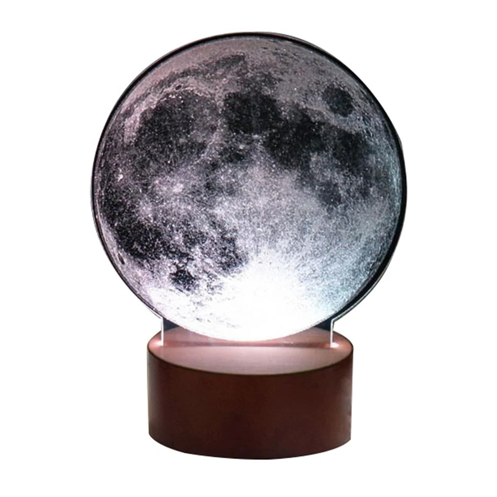 

Electronic With Base Gift Party 3D Home Decorative Moon Desktop Acrylic Panel Milky Way Night Light Beside Lamp Led
