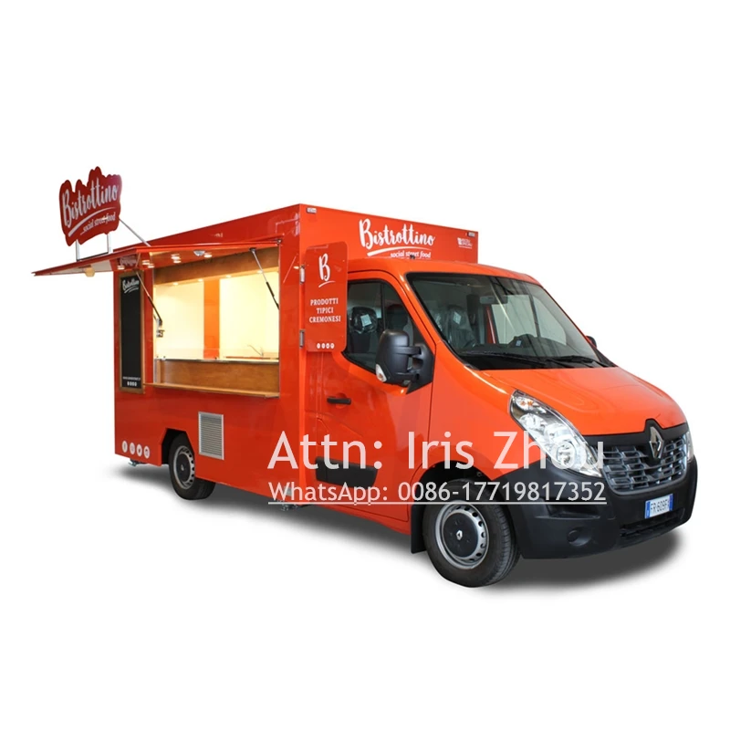 

New design 5m long mobile food cart electric food truck food vehicle for sale