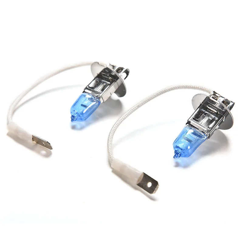 

New 2 PCS Super Bright White Light Lamp Auto Car Halogen Bulb Headlight 12V 55W
