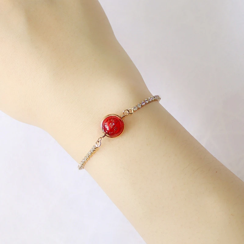 1PC Murano Glass Essential Oil ball Gold Bracelet Chain with diffuser Hole Perfume Women Bracelets | Украшения и аксессуары