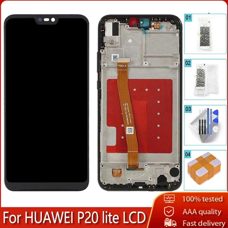 ЖК дисплей 5 84 дюйма для Huawei P20 Lite сенсорный экран с дигитайзером в сборе рамкой Nova