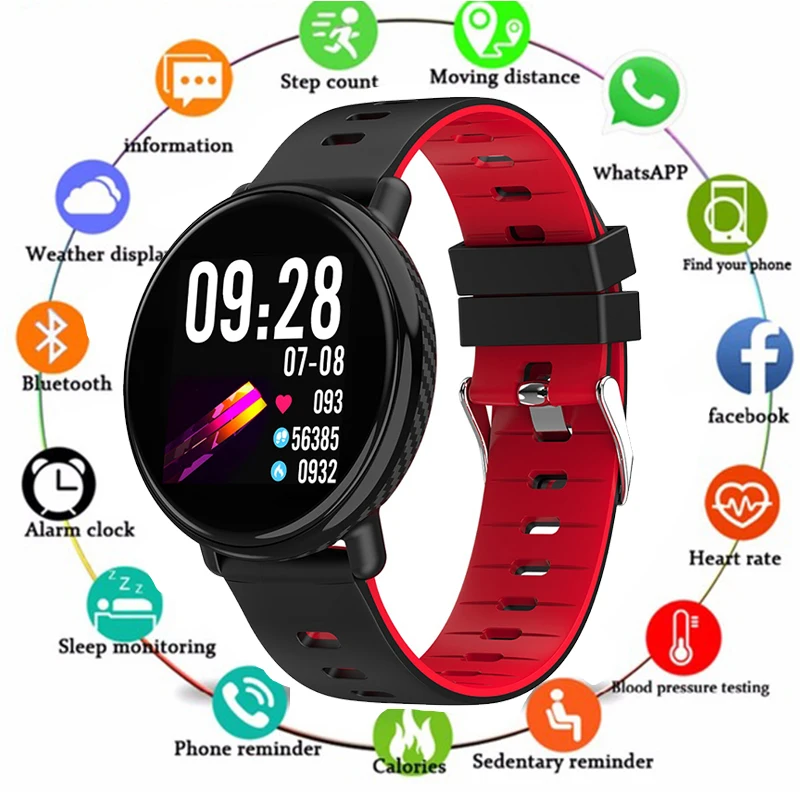 

2019 New Smart watch IP68 waterproof IPS Color Screen Heart rate monitor Fitness tracker Sports smartwatch PK CF18 CF58 K1S