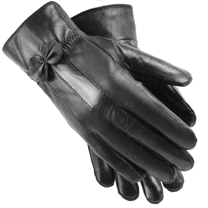 Новые мужские перчатки из натуральной кожи зимние теплые женские мягкие женские бархатные перчатки с заклепками на застежке высококачественные варежки