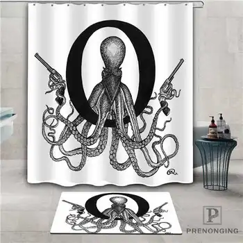 

Custom art-of-Octopus (1) Waterproof Shower Curtain Doormat Home Bath Bathroom Polyester Fabric Multi Sizes#2019-1-05-60
