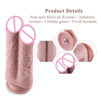 Hismith Two Cocks One Hole Silicone Dildo 20.8 cm width 18.6cm Insertable KlicLok accessories for sex machine Amazing Sex Toys 2