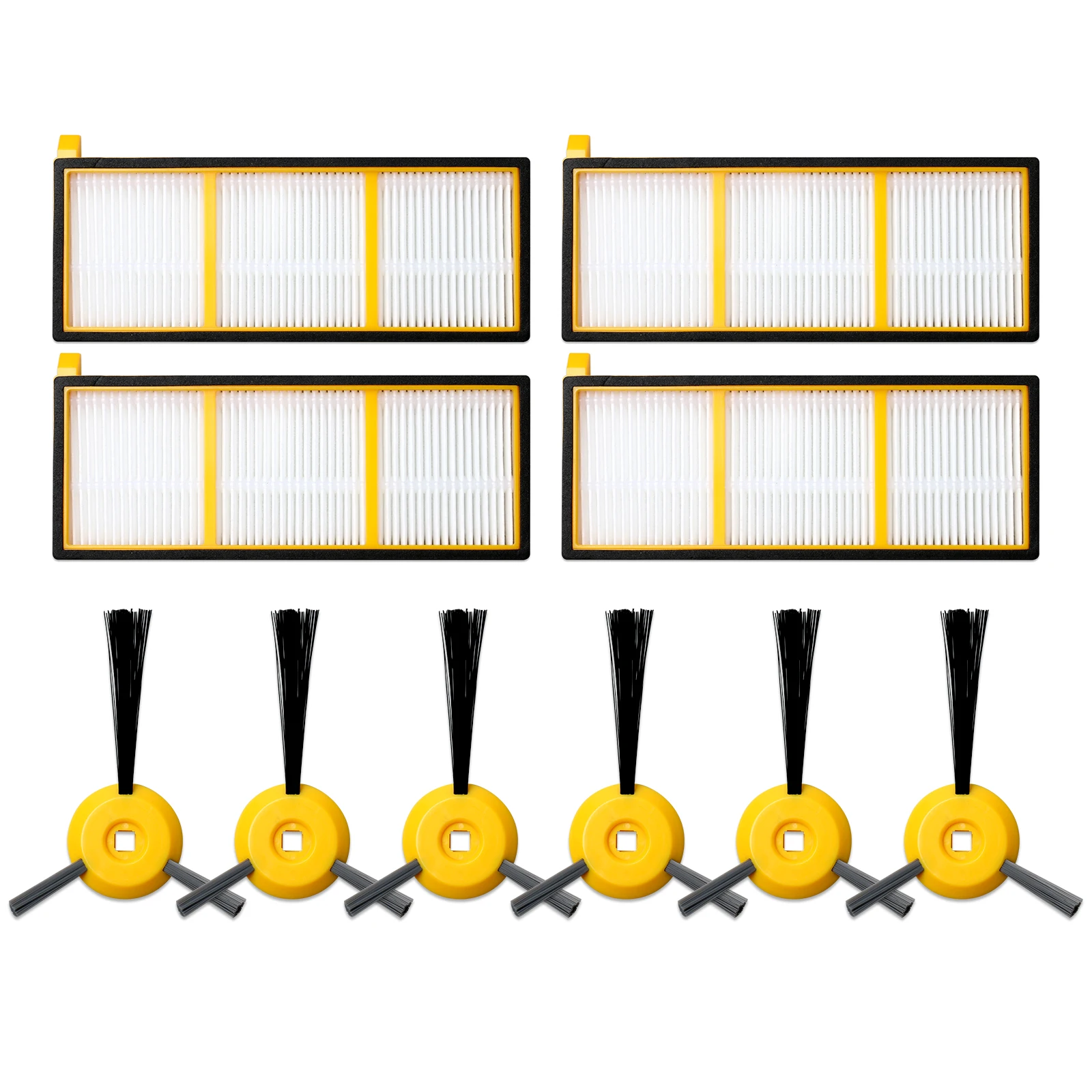 4 шт. фильтры + 6 шт. боковые щетки для робота-пылесоса Shark ION RV700 RV720 RV750 RV750C RV755 запасные части