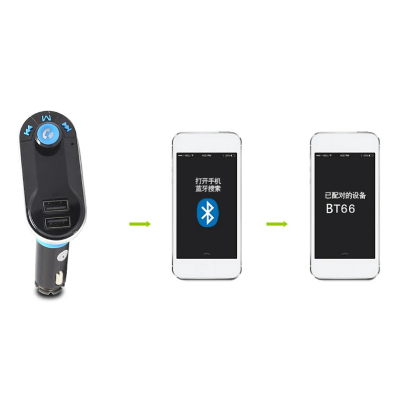 BT66 Автомобильный mp3 Bluetooth плеер Bluetooth Автомобильный mp3 карта локомотив зарядка fm-передатчик автозапчасти XC-108