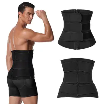 

Men Neoprene Waist Trainer Shaper Slimming Belt Cincher Weight Loss Tummy Control Corset Shapewear Underwear Sweat Trimmer Black