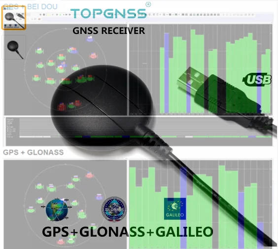 Free shipping USB GLONASS GALILEO GPS dual mode operation GLONASS receiver connect notebook navigation trajectory acquisition 