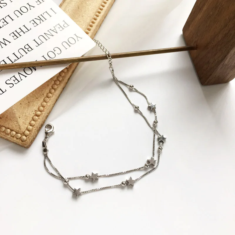Модные ювелирные изделия, Изысканный тонкий браслет-цепочка, маленькие звезды, Круглый браслет из бисера, женский, девичий, подарки, часть, современные ювелирные изделия