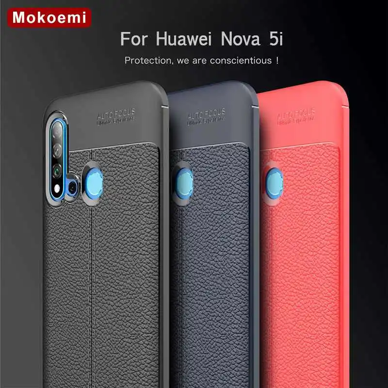 

Mokoemi Lichee Pattern Shock Proof Soft 6.4"For Huawei Nova 5i Case For Huawei Nova 5i Cell Phone Case Cover