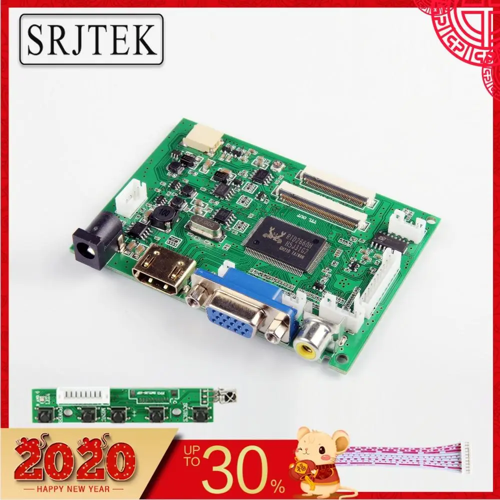 Srjtek VS-TY2662-V2 HDMI VGA 2AV 40/50 пальцы PC плата контроллера для Raspberry PI 3 EJ101IA-01G 8 бит ips ЖК-дисплей Дисплей драйвер