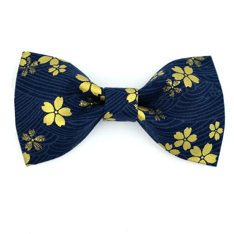 

Fashion Design Handmade Men's Bow Tie High Quality Flower Printed Cotton Neck Ties for Wedding Party Festival