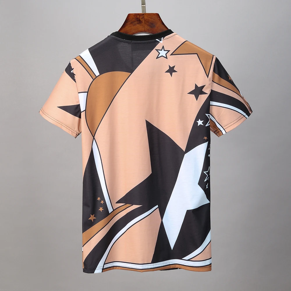 Футболка DUYOU Мужская/женская с геометрическим принтом хлопок топ коротким