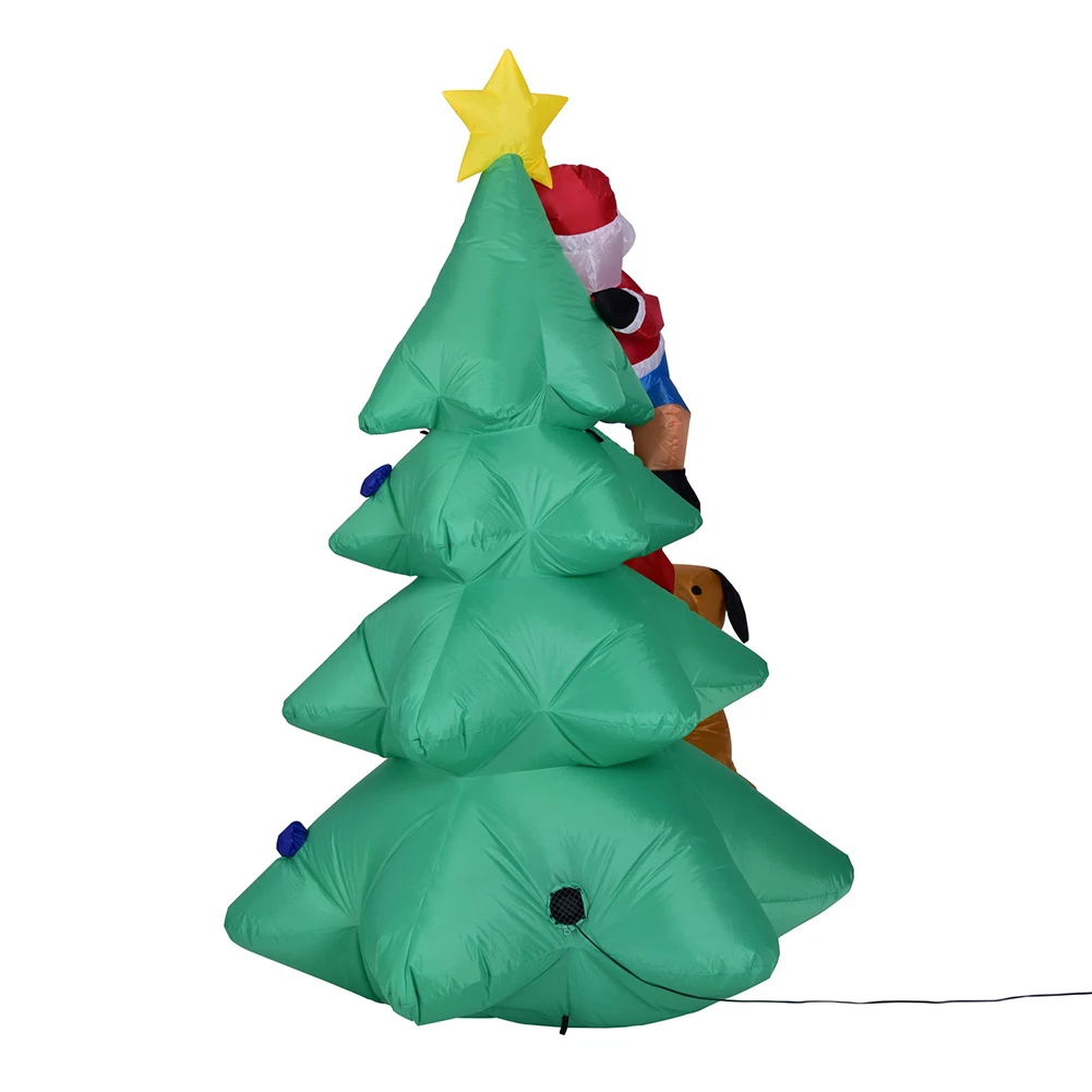 

Santa XMAS Tree Soldier Claus Climbing on Christmas Tree LED Giant Inflatable Christmas Garden Holiday Decora with Blower S24