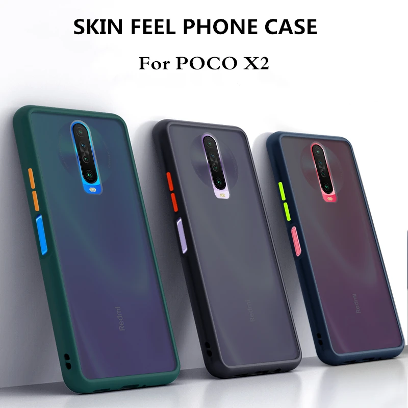 Матовый полупрозрачный чехол для Xiaomi Pocophone POCO X2 телефона мягкая рамка Прозрачная