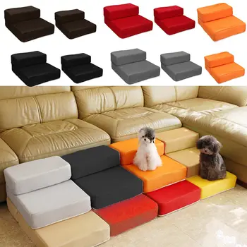 

Breathable Mesh Foldable Pet Stairs Detachable Pet Bed Stairs Dog Ramp 2 Steps Ladder for Small Dogs Puppy Cat Bed Cushion Mat