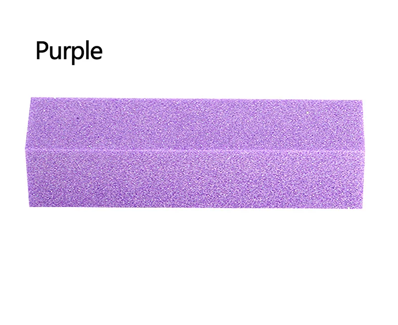 purple-5pcs 5 шт. шлифовальная губка для ногтей, полировальный блок полировки 9,5*2,5*2,5 см, цветной губчатый блок Tofu для маникюрная пилка - Color: purple-5pcs