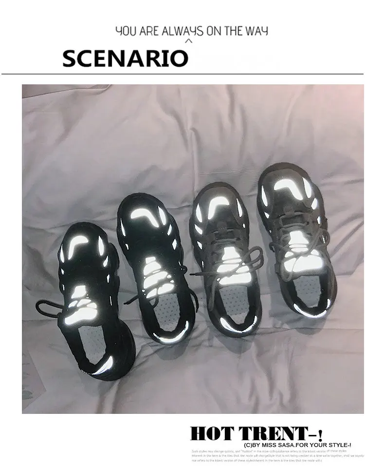 Size 35-51 Nice New Vulcanized Shoes Woman Flat Heels Autumn WoMen Leisure Wild Sneakers Lace Up Ladies Luminous Footwear