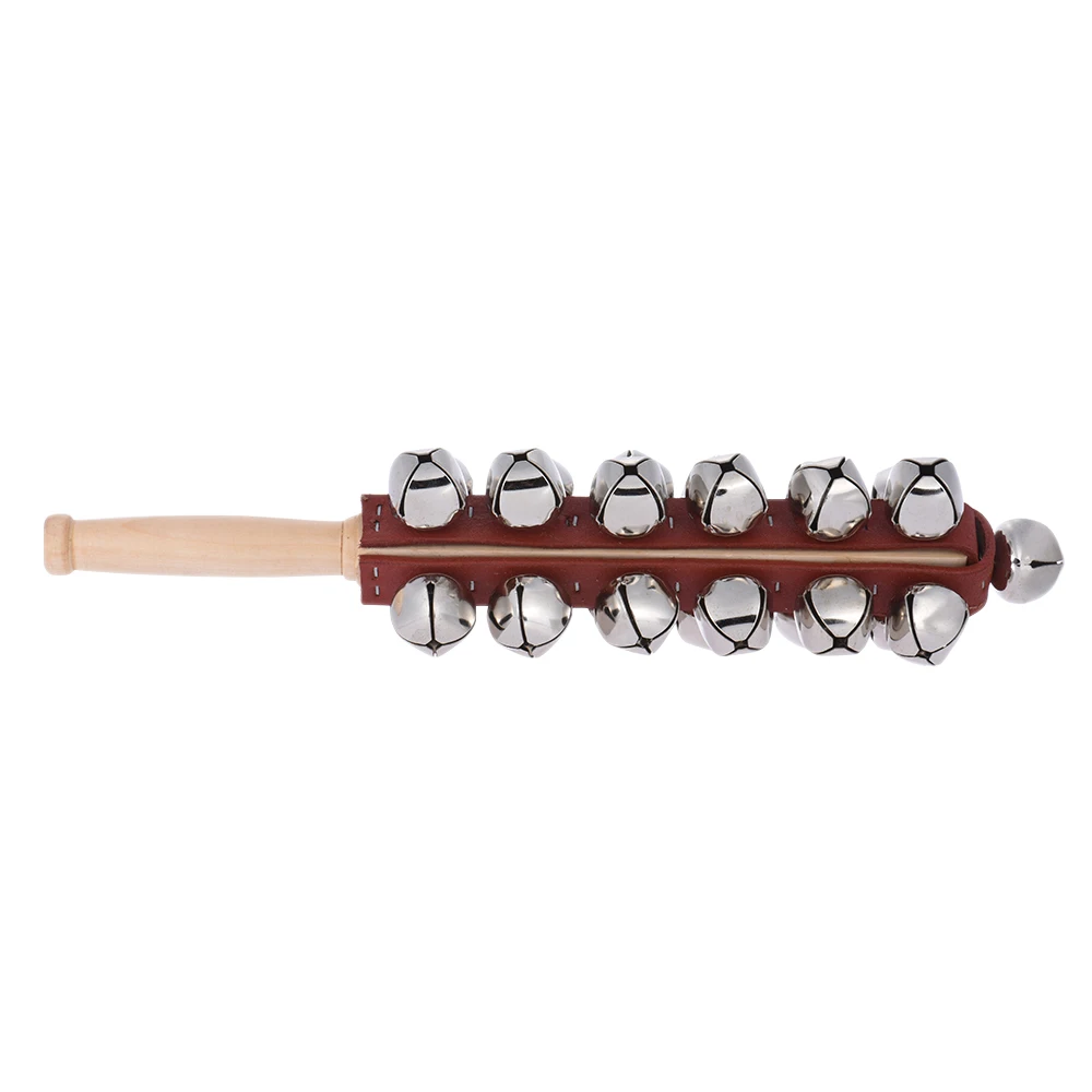 Сани колокольчики палочка деревянная ручная с 25 металлическими Jingles шариками ударная музыкальная игрушка для KTV Вечерние игры для детей