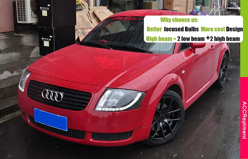 Автомобильный Стайлинг для Audi TT фары 1999-2006 для Audi TT Головной фонарь светодиодный DRL Объектив двойной луч H7 HID Xenon Биксеноновые линзы