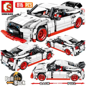 

Hipac SEMBO Building Blocks Pull Back Cars Racing Model F1 Poison Bugatti Chiron Barbos Convertible Bricks Blocks for Children