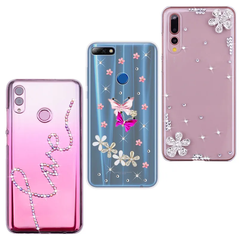 Прозрачный чехол для Huawei Y6p Y8s Y6 Y9 2019 бабочка Nova 7 SE P20 P30 Pro Honor 9A 10i 20 lite