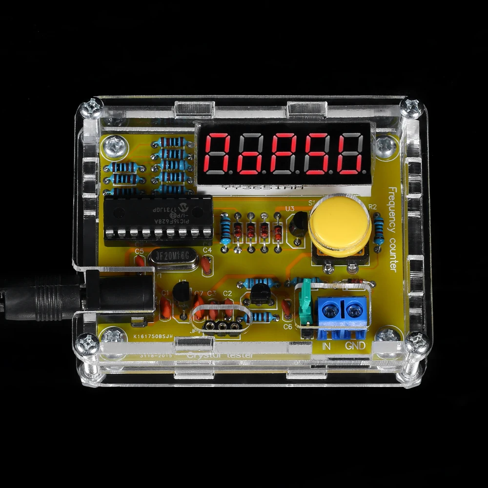 1Hz50MHz Crystal Oscillator Tester Frequency Counter Meter DIY Kits with Case Frequency