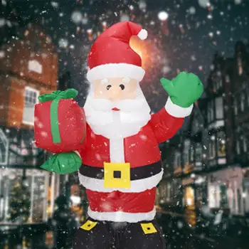 

Inflatables Santa Claus Christmas Gift Package Airblown Santa Claus Home Decoration Inflatable with LED Toy Supper Market 1.5M