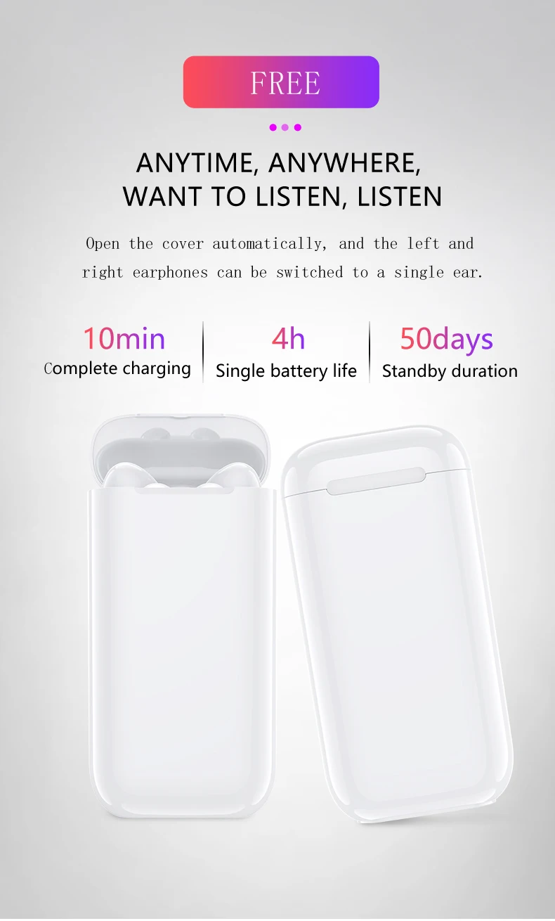 AMTERBEST беспроводные наушники Bluetooth V5.0 TWS наушники стерео наушники с 4000 мАч Внешний аккумулятор гарнитура с микрофоном для телефона