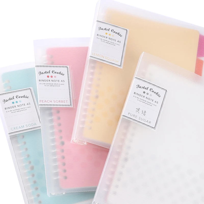 KOKUYO Binder Note A5 B5 8mm Line Pastel Cookie Nice Color Loose Leaf  Notebook Diary Planner Office School Supplies A6677