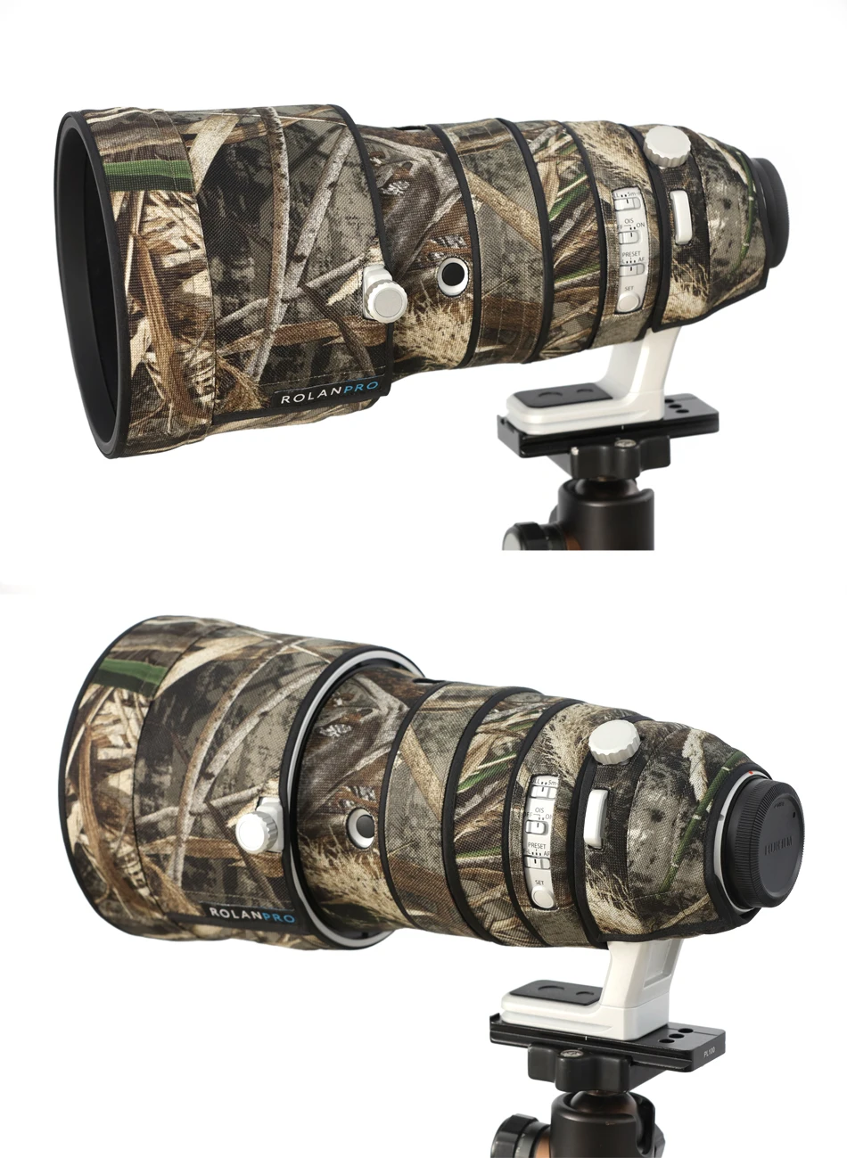Rolanpro wasserdichter Linsen mantel Tarnung Regenschutz für Fujifilm Fujinon xf200mm f2 r lm ois wr Linse Schutzhülle Pistolen Hülse – Detail 2