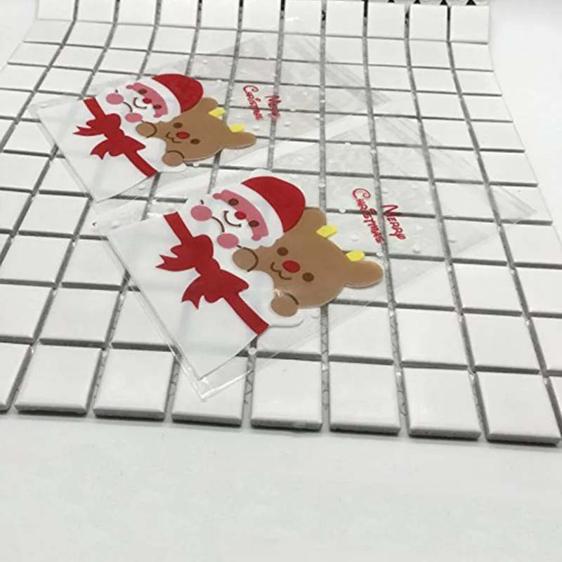 100 шт сумки для конфет милый мешок саше узор Санта Клауса мешочек печенья