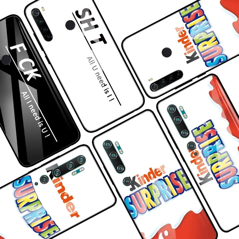 Чехол из закаленного стекла для Xiaomi Redmi Note 8T 9S 9 7 8 6 9A 9C 8A Mi CC9 9T 10 Pro KINDER JOY