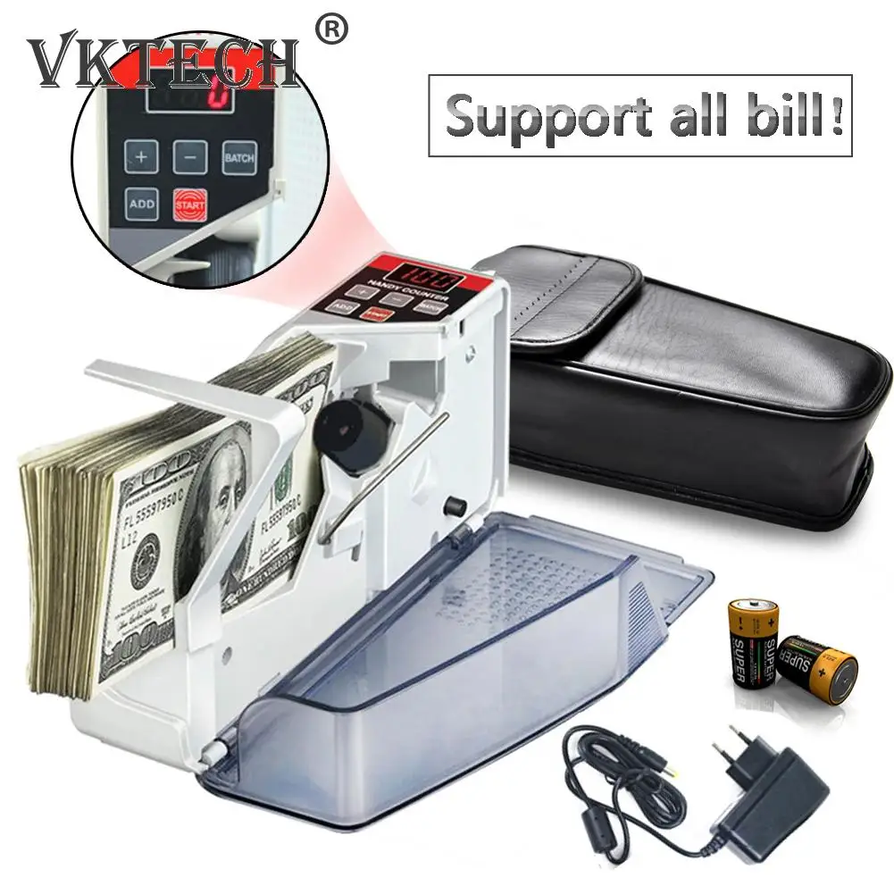 V40 Portable Mini Cash Count Money Currency Counter Counting All Bill EU 