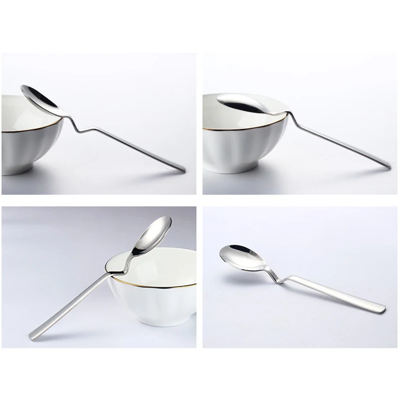 1 pc Hot-selling convenient stainless steel hanging bowl meal spoon hanging cup spoon kitchen utensils children spoon