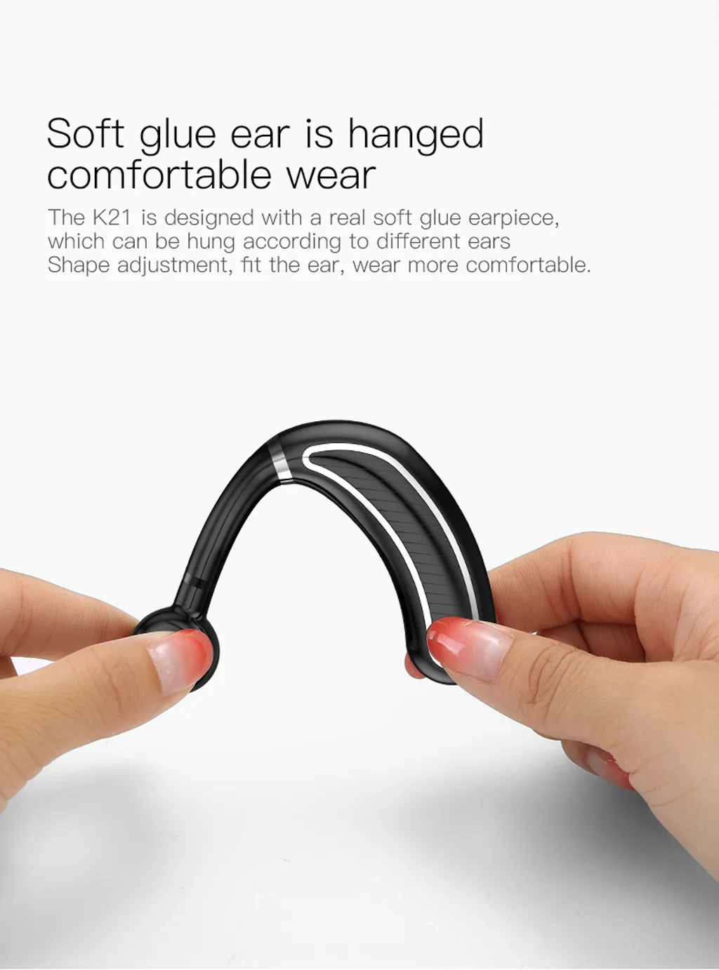 Binmer Bluetooth Earbud Bluetooth Headset with HD Mic [Long Standby, Business Style Wireless Earphone Headset-L109
