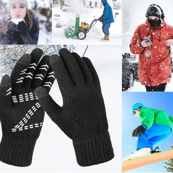 

Winter Warm Knitted Gloves Flexible Full Finger Gloves Touch Screen Gloves Thicken Wool Cashmere Gloves